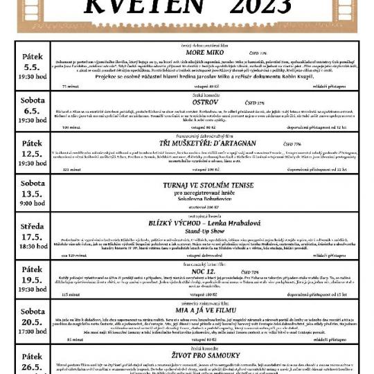 Kino Bohuňovice: Program na měsíc květen 2023 1